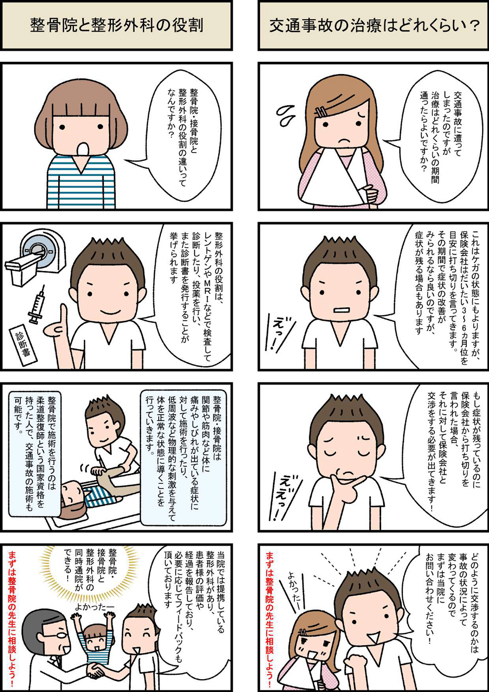 交通事故治療に関する漫画